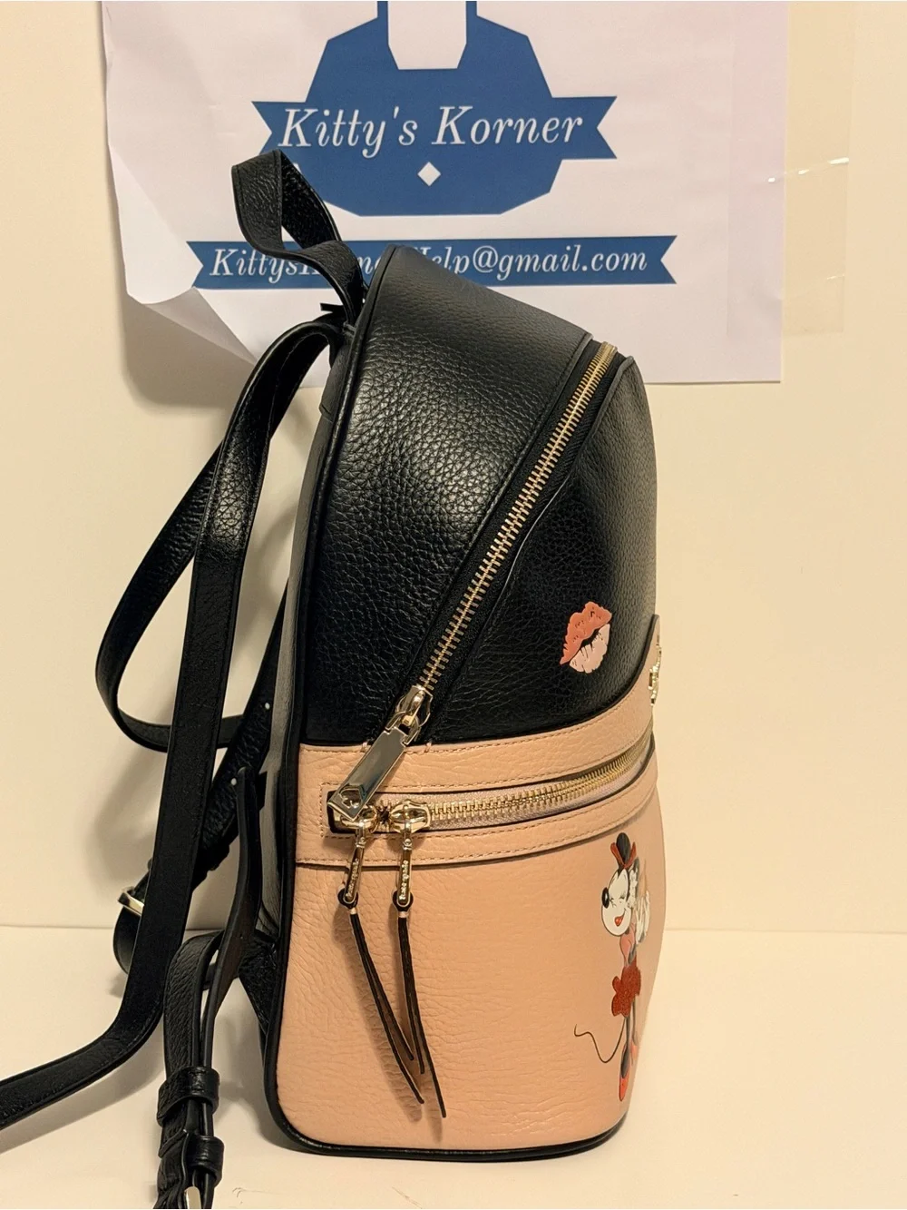 NWT Limited Edition Kate Spade X Disney Minnie Mouse Backpack Pink-Black Color